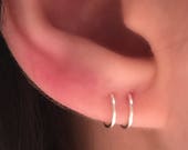Double Earrings, Cartilage Earrings, Twisted Ear cuff,Boho Jewelry,Fake Conch piercing,Conch piercing, Ear Jacket,