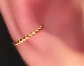 Surgical metal Earrings, Cartilage Earrings, Twisted Ear cuff,Boho Jewelry,Fake Conch piercing,Conch piercing, Ear Jacket,