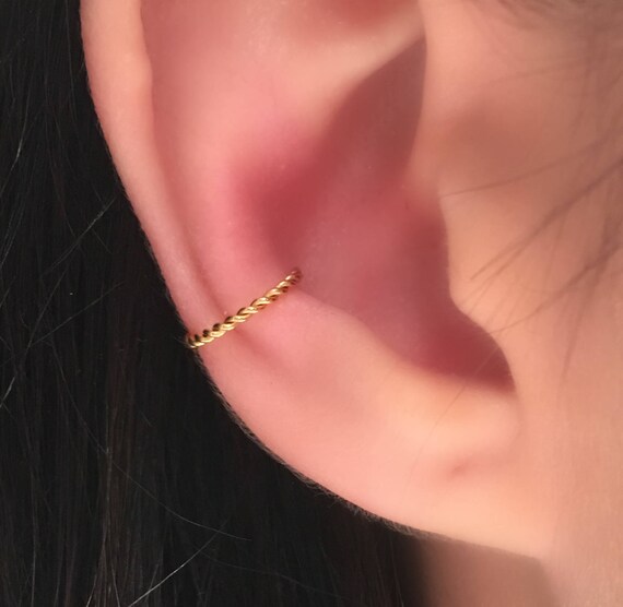Surgical metal Earrings Cartilage Earrings Twisted Ear Etsy