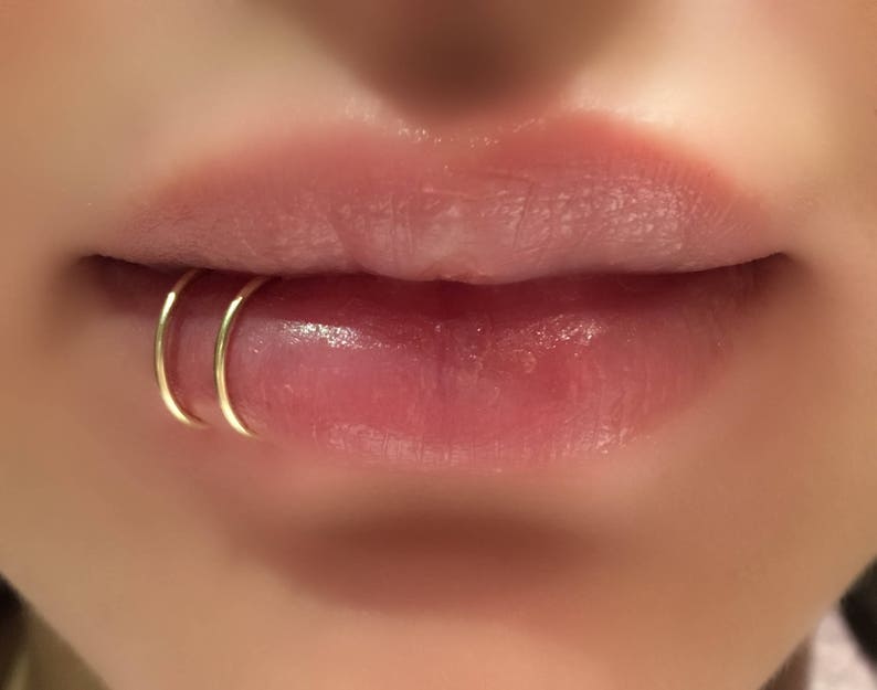 hypoallergenic fake lip ring fake lip piercing ring stainless steel fake lip ring lip ring fake pier in 2021 lip piercing ring lip piercing facial piercings