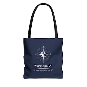 Washington DC Coordinates Tote Bag
