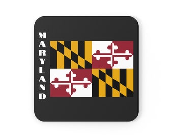 Maryland Flagge Untersetzer-Set - Schwarz