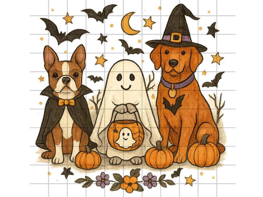Halloween Ghost Dogs PNG Digital Download Cute Dog Halloween Clipart ...