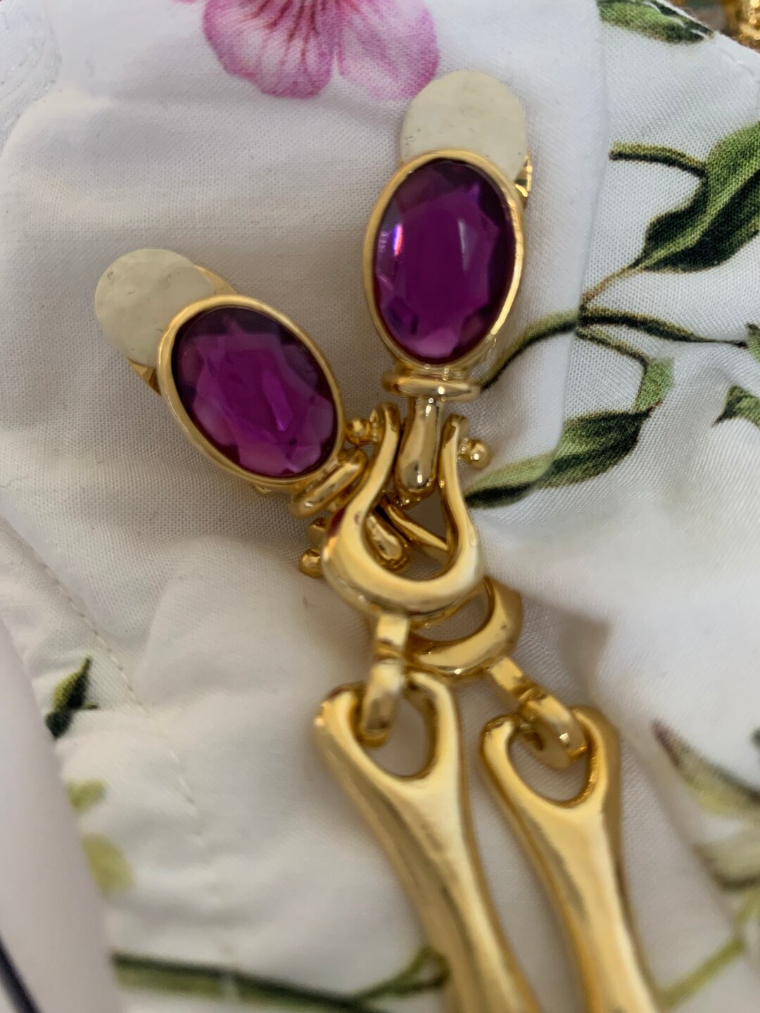 Paolo Gucci Violet or White Gold Earrings - Etsy