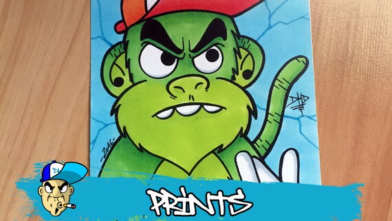 Graffiti Charakter Hip Hop Affen Cartoon Comic Von Dkdrawing Etsy