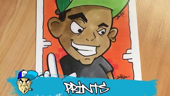 Graffiti Character Hip Hop Boy Cartoon Comic By Dkdrawing Etsy
