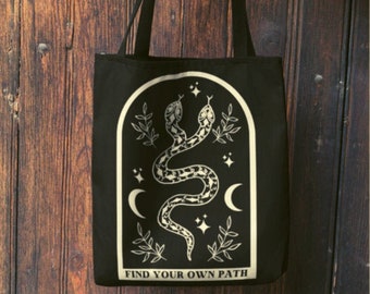 Häxig tygväska Estetisk tygväska Tarot tygväska Mystisk måne Söt tygväska Andlig Boho tygväska Tarot Indie Mode tygväska Häxprylar