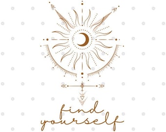 Spiritual SVG Find Yourself Mystical svg Inspirational svg Witchy svg Motivational svg celestial svg spiritual PNG file template