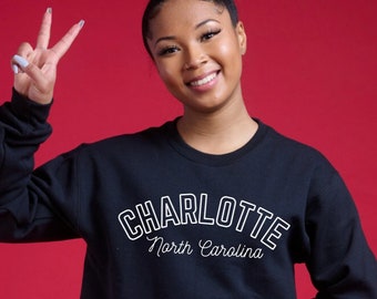 Charlotte NC Crew Neck Sweatshirt North Carolina Shirt Charlotte Shirt Oversized Sweatshirt Trendy Sweatshirt State Shirt Charlotte Sweater