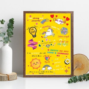 Affirmation Poster for Kids Affirmations for Kids I Am Affirmations Playroom Inspirational Classroom Posters Homeschool Printable Wall Art