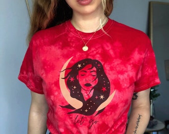 Mystical Tye Dye Shirt Witchy Shirt Festival Clothing Aesthetic Witchy Clothes Moon Shirt Witchy Woman Hippie Shirt Plus size tie dye