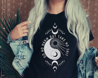 Feminist Shirt Aesthetic Clothes Ying Yang Shirts Feminism Shirt Yin and Yang Spiritual Shirts Sun and Moon Shirt Boho Indie Clothes