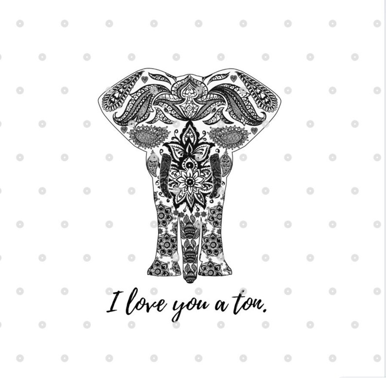 Elephant SVG Mandala SVG Boho Indie Svg I Love You Svg Aligned - Etsy