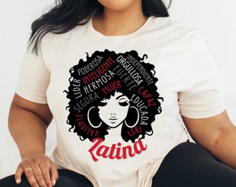 Latina Shirts Empowered Latina Shirt Educated Spanish Wording Shirt Latina AF Poderosa Latina Pride Woman Empowerment Hispanic Heritage