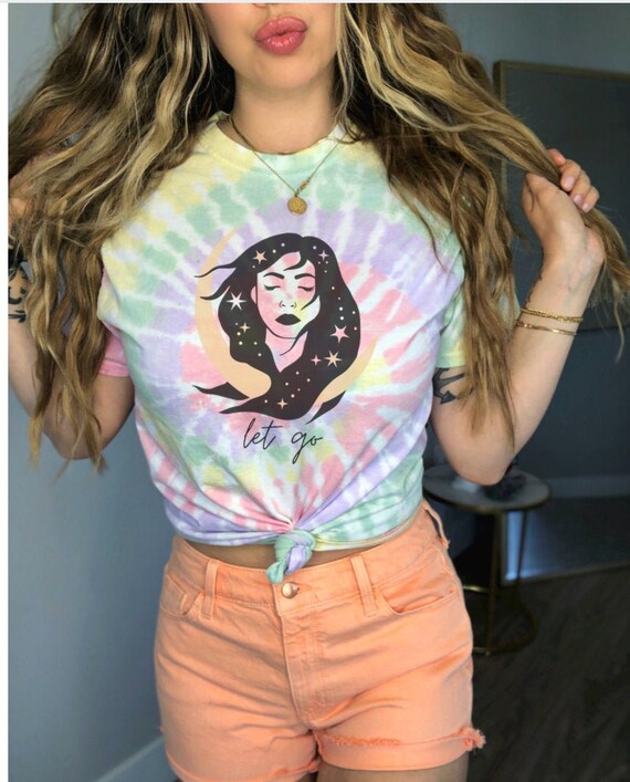 Witchy Clothes Tie Dye Tshirt Witchy Woman Let Go Hippie Shirt