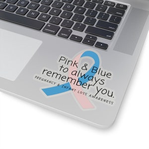 Grossesse et perte de nourrisson Autocollant de sensibilisation Rose Bleu Arc-en-ciel Mortinaissance En octobre Nous portons mois de la sensibilisation Décalcomanie pour ordinateur portable