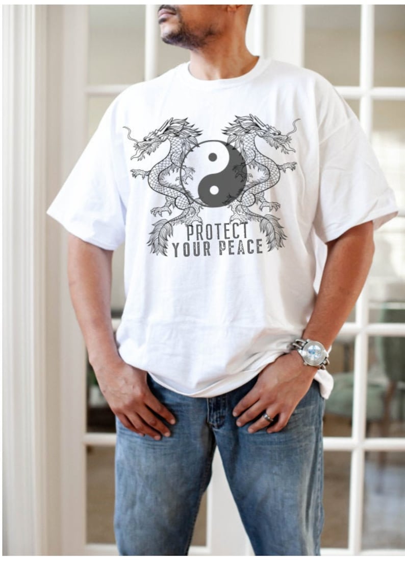 Yin and Yang Shirt Dragon Aesthetic Shirt Yin Yang Spiritual Etsy