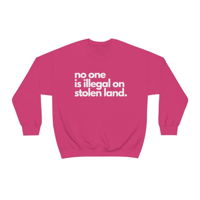 No One Is Illegal on Stolen Land Pullover, Schütze Einwanderer Shirt, Beschütze Träumer Menschenrechte Shirt Gleichheit Shirt, Soziale Gerechtigkeit Shirt Bild 4
