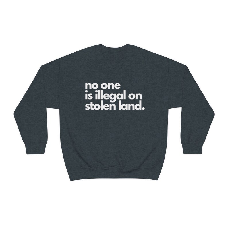 No One Is Illegal on Stolen Land Pullover, Schütze Einwanderer Shirt, Beschütze Träumer Menschenrechte Shirt Gleichheit Shirt, Soziale Gerechtigkeit Shirt Bild 3