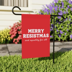 Merry Resistmas Feminist Christmas Garden Flagge Gleichheit Garten Banner Weihnachtsdekoration Widerstand Politische Yard Dekor Freiheitliche Weihnachtsflagge