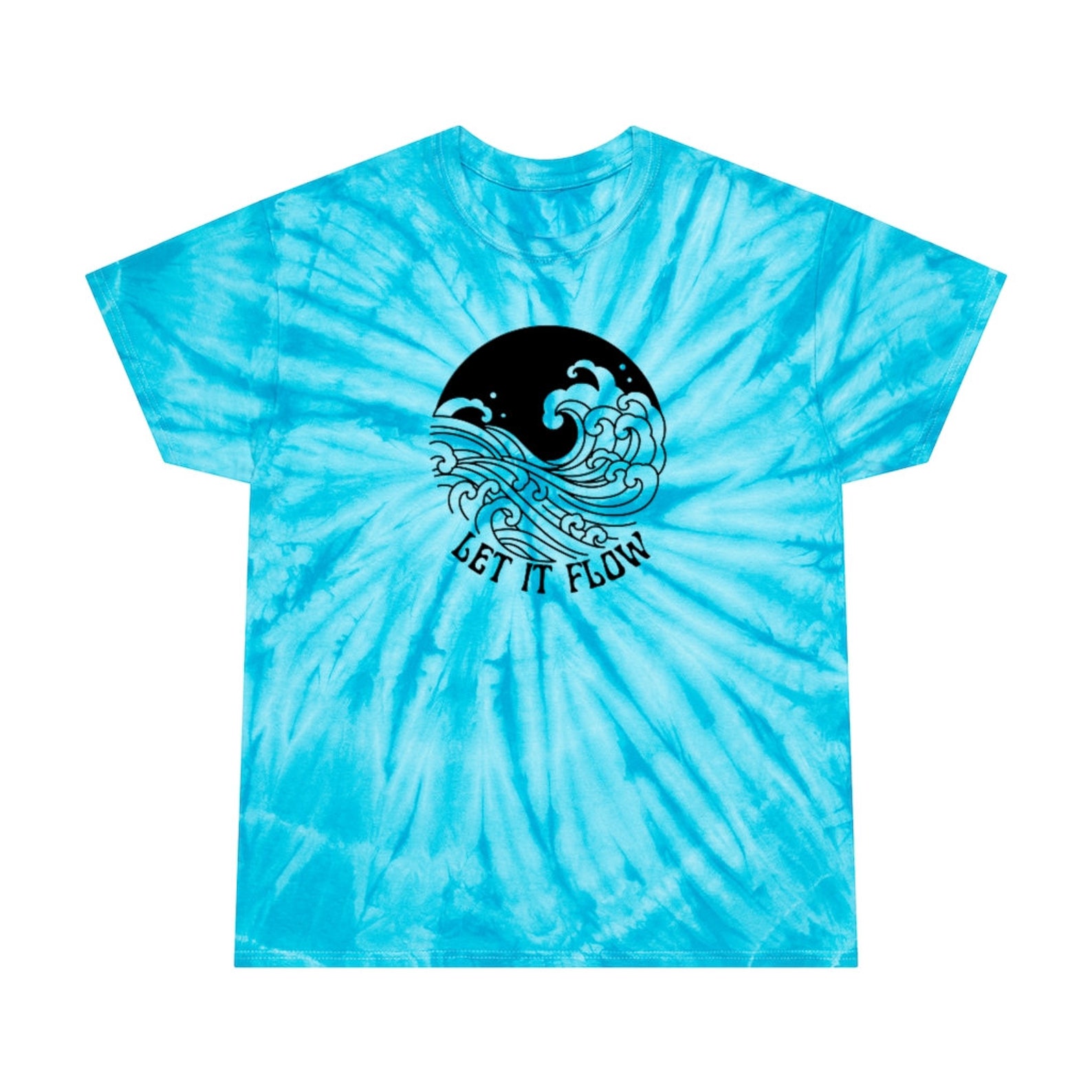 Ocean Wave Aesthetic Tye Dye Shirt Go With the Flow Japanese - Etsy