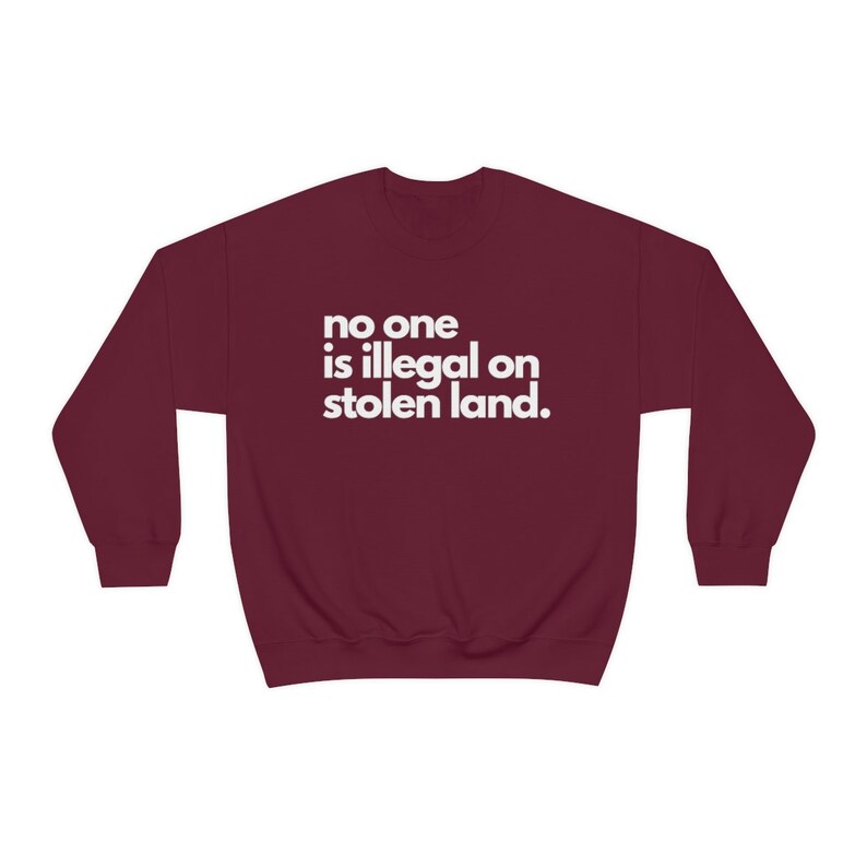No One Is Illegal on Stolen Land Pullover, Schütze Einwanderer Shirt, Beschütze Träumer Menschenrechte Shirt Gleichheit Shirt, Soziale Gerechtigkeit Shirt Bild 5