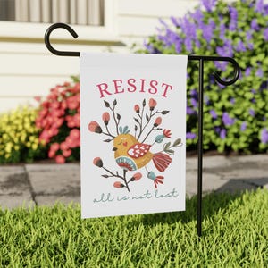 Widerstand Subtile Anti Trump Gartenfahne FDT Subtile Politische Garten Banner Freiheitliche Yard Flagge Botanische Blumen Frühlingsgarten Zeichen Außendekor