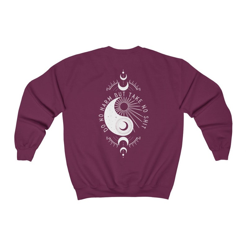 Feminist Sweater Aesthetic Sweater Ying Yang Shirts Feminist Sweatshirts Yin and Yang Spiritual Shirts Sun and Moon Shirt Boho Indie Clothes image 10