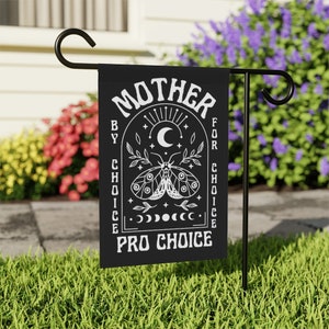 Mother by Choice For Choice Womens Rights Flag Pro Choice Garden Flag Feminist Flag My Body My Choice Flag Reproductive Rights Garden Banner