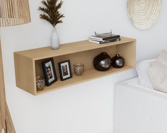 Maple Floating Display Case, Shelf Bookcase