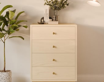 Maple 4 Drawer Dresser