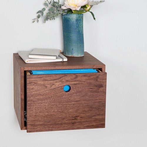 Floating File Built in Solid Walnut Etsy