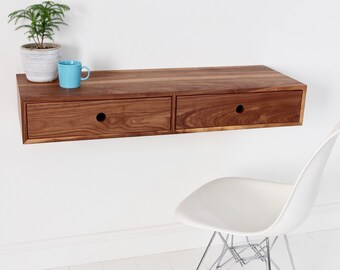 Floating Desk In Solid White Oak Etsy