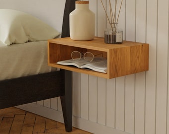 Cherry Floating Nightstand Handmade in Maine