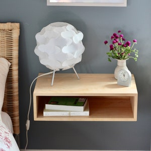 Modern Floating Nightstand in Solid Hard Maple Etsy