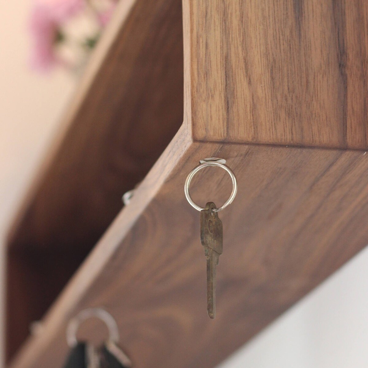 Modern Entryway Organizer With Magnetic Key Hooks in Choice of Hardwood, Mid Century Modern Style - Etsy
