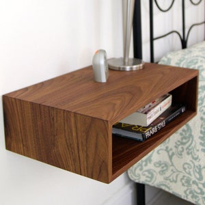 Floating Nightstand in solid Walnut Hardwood