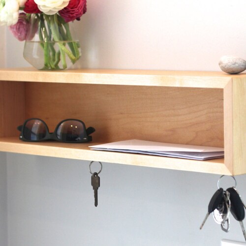Entryway Organizer / Floating Shelf With Key Hooks in Etsy