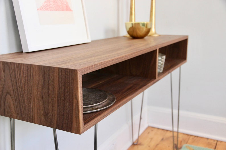 Mid Century Modern Sideboard Console Table With Stainless Etsy