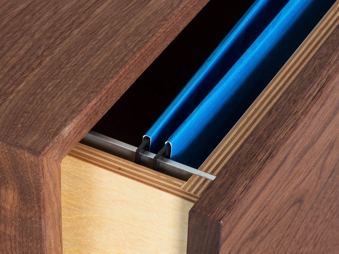 Floating File with Desk Drawer Built in Solid Walnut Etsy