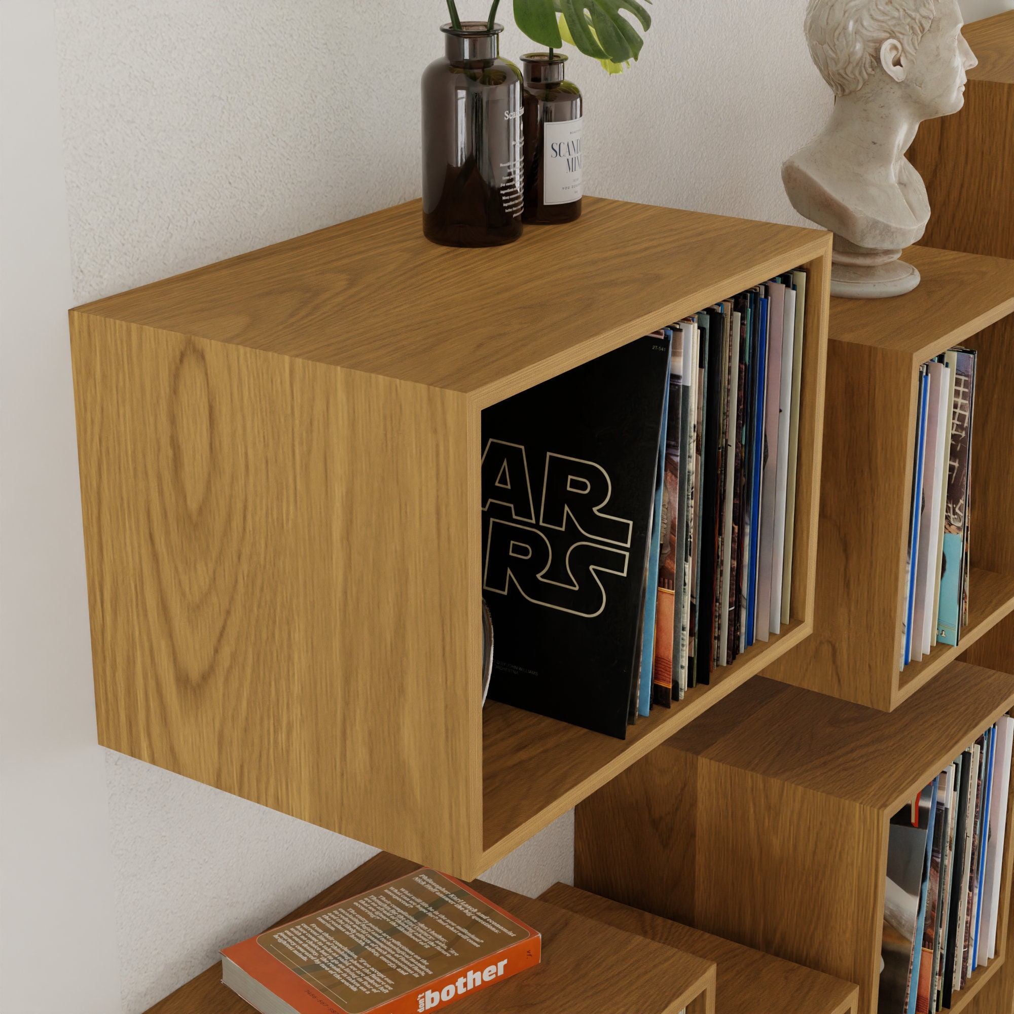 TOO WOOD Record Shelfオーク paddlers coffee Record Storage Shelves in White Oak – Krovel Furniture Co.