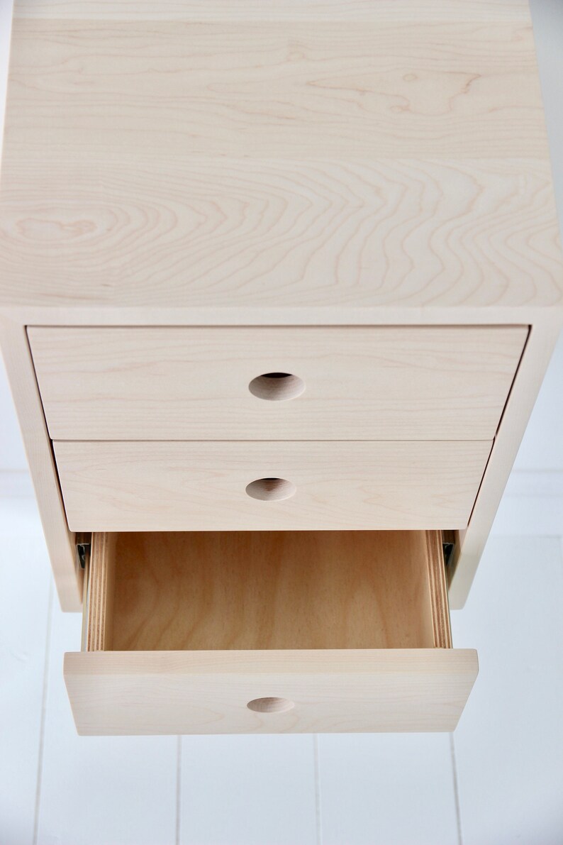 Narrow Floating Nightstand in Maple Wood With 1 2 or 3 Etsy UK