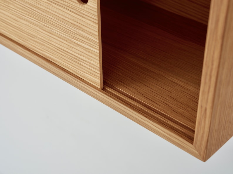 Floating Storage With Sliding Doors Handmade in Solid Etsy Canada