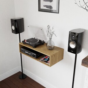 White Oak Stereo Console Table, Mid-Century Style image 8