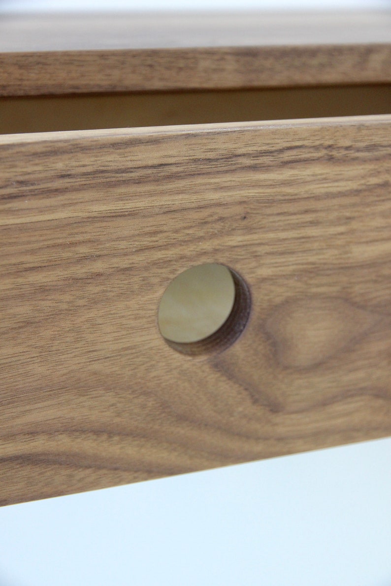 Floating Desk in Solid Walnut, Wall Mounted Mid-Century Modern Standing Desk image 5