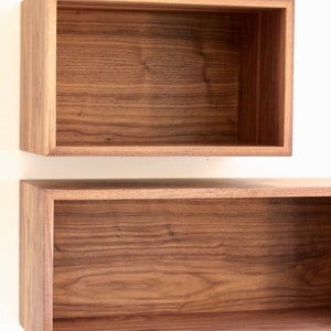 Floating Bookshelf Storage Cabinet Handmade in Solid Hardwood image 6