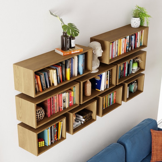 Floating bookshelf discount