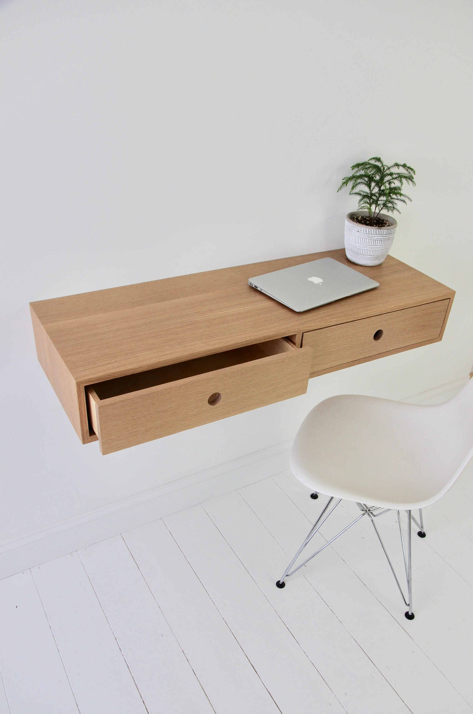 Hayward solid wood floating desk outlet