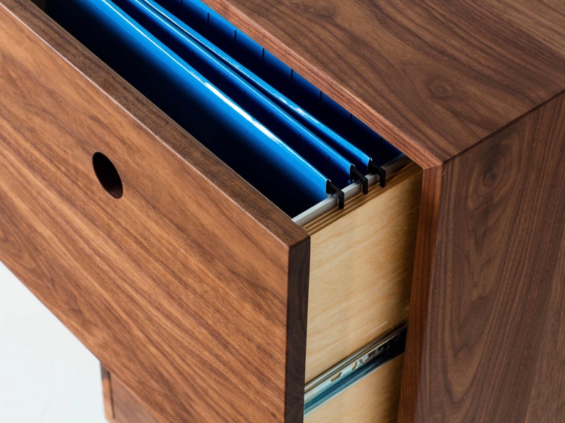 Floating File Built in Solid Walnut Etsy