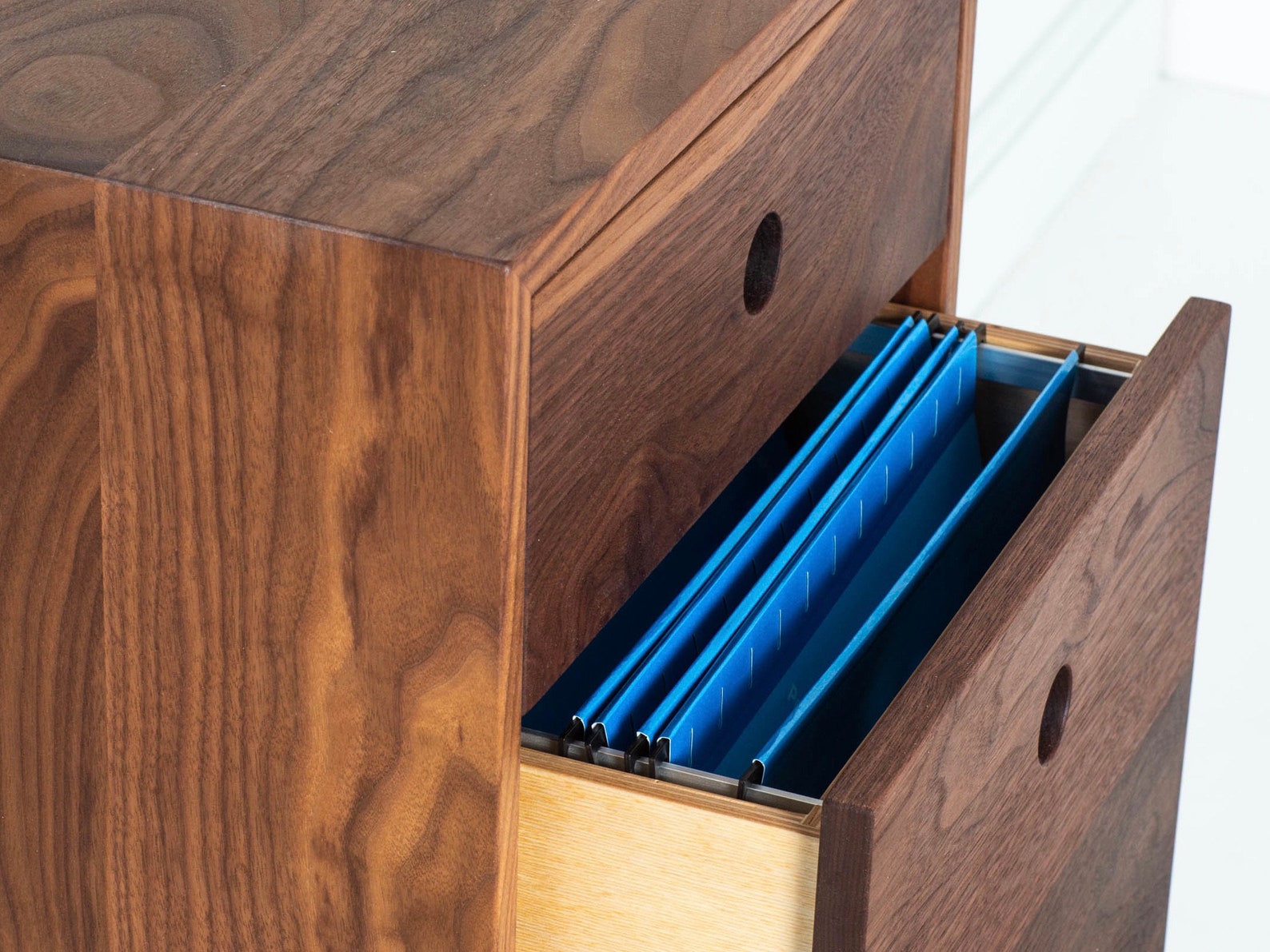 Floating File With Desk Drawer Built in Solid Walnut Etsy